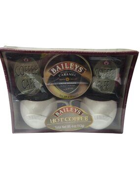Baileys Coffee & Caramel Drink Rimmer Gift Set Ceramic Mugs Hot Coffee Packet